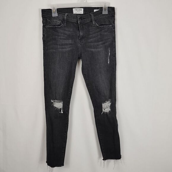 Frame - Le Skinny De Jeanne in Mercer Distressed Women's Size 29. Distressed raw - Picture 2 of 8